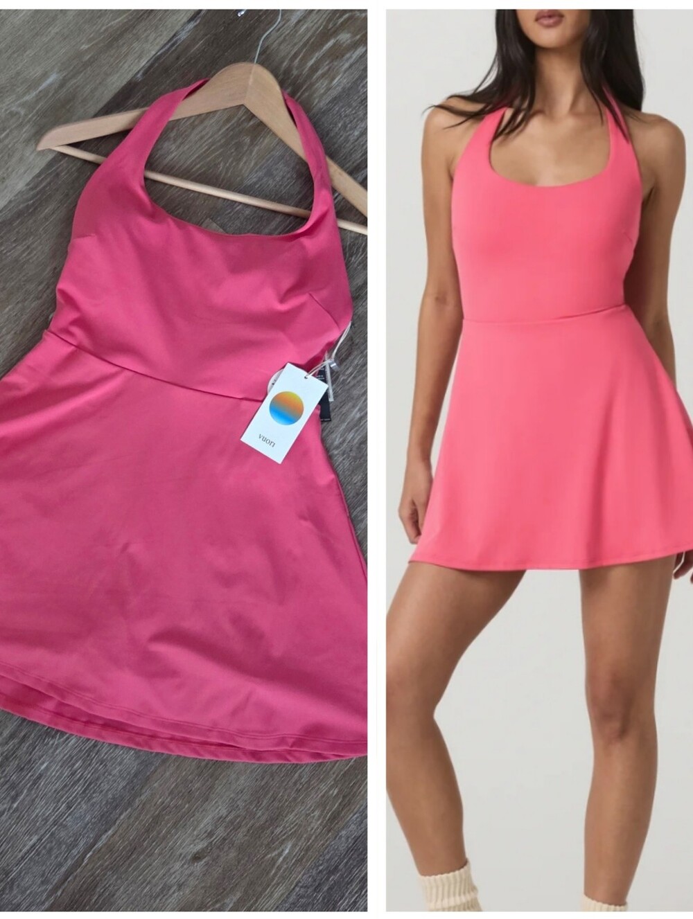 Vuori Tiebreak Halter Dress NWT Sunset Pink Tennis Prep Pickleball PRICE FIRM